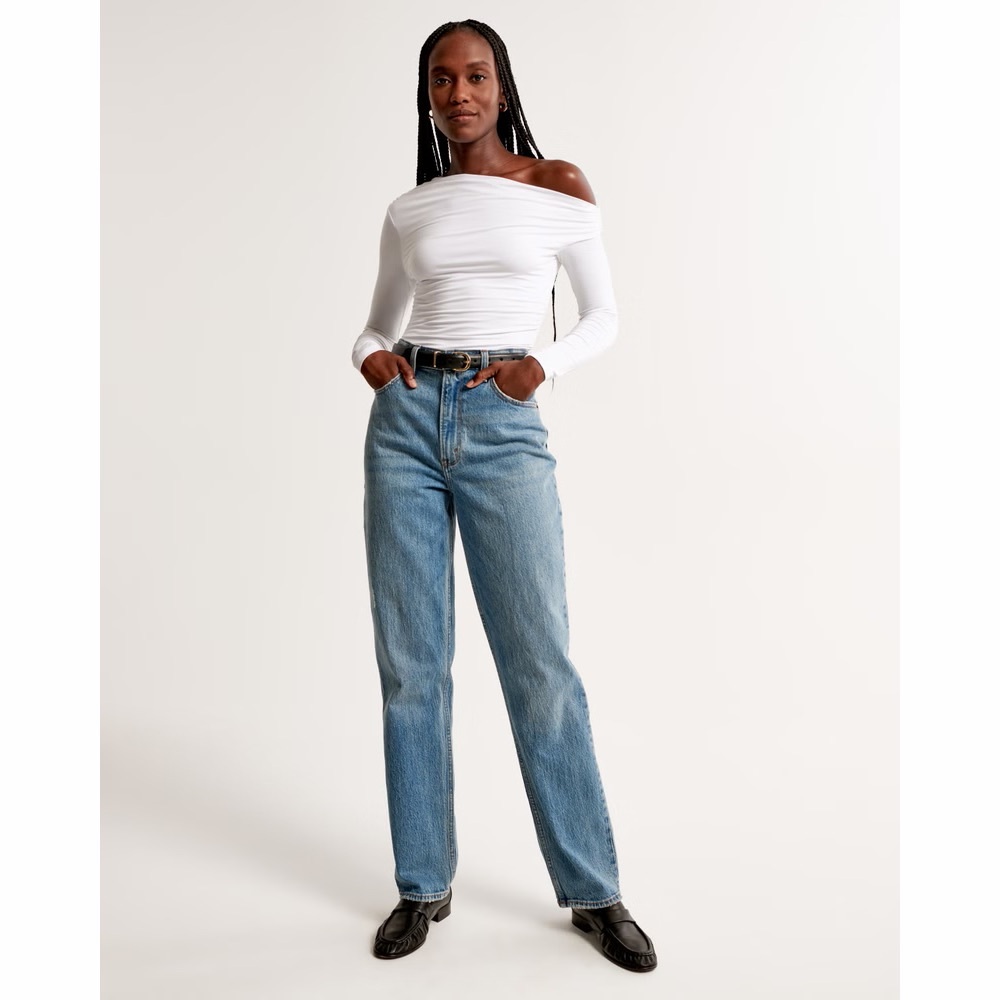 Abercrombie & Fitch Curve Love 90s Ultra High Rise Straight Jeans Size 20 Long